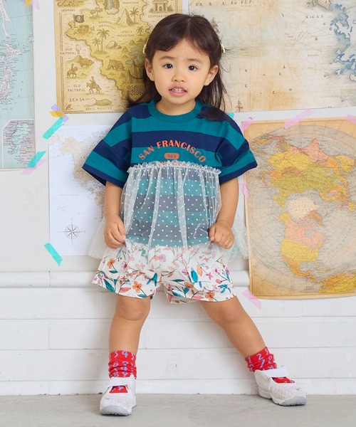 MARKEY'S(マーキーズ)の「【LSP WOW!】チュール付きボーダー半袖Tee(Tシャツ/カットソー・キッズ・ライトブルー/グリーン系その他/ピンク系その他/イエロー系その他・100/90/80/95/130/120/110)」の12枚目の写真