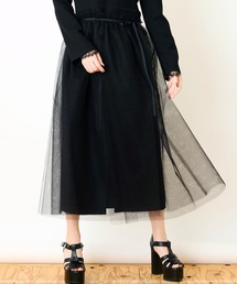 Ranerrh（ラネリ）の「レイヤードチュールオーバースカート【結婚式・入卒式】【オケージョン・セレモニー/デイリーにも】【重ね着アイテム】（スカート）」