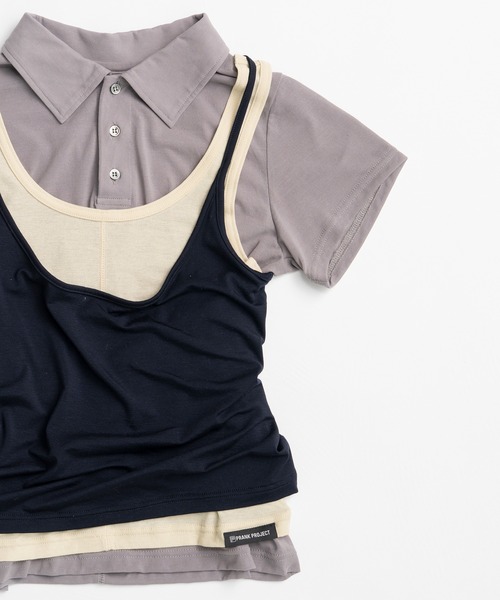 PRANK PROJECT（プランクプロジェクト）の「【2026Summer Pre-Order】レイヤードポロシャツ / Layered Polo Shirt（Tシャツ/カットソー・レディース・グレー/ブラック・FREE）」の21枚目の写真