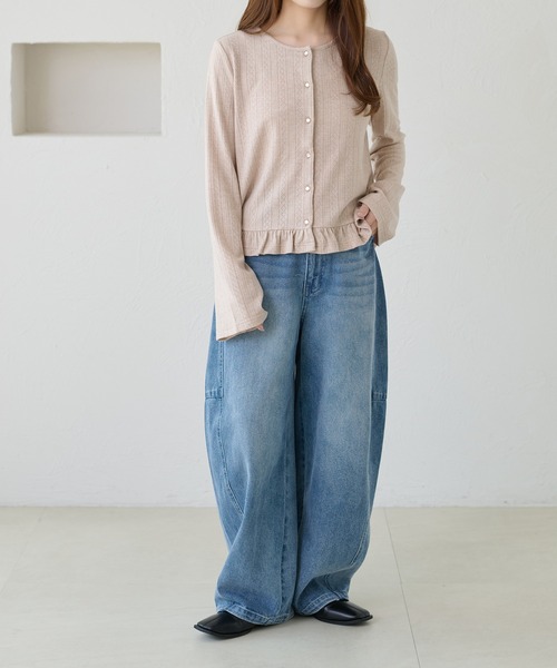 apres jour clair（アプレジュールクレア）の「【apres jour clair】フリルデザインカーディガン（Tシャツ/カットソー・レディース・ネイビー/アイボリー/ライトブルー/ピンクベージュ・X-LARGE/フリー）」の21枚目の写真