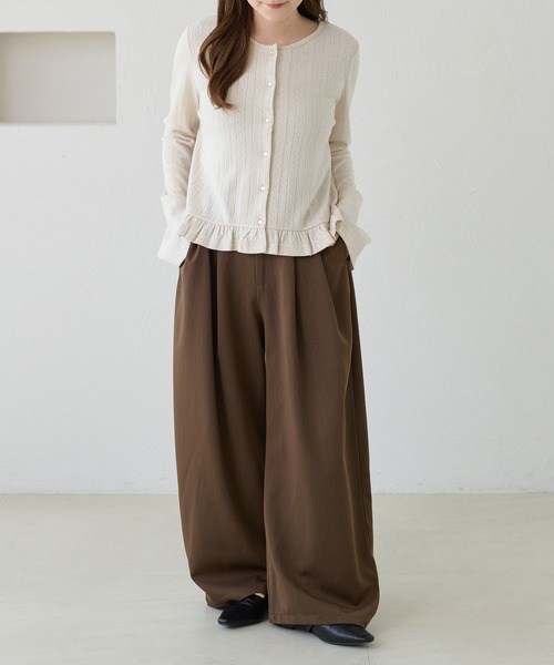 apres jour clair（アプレジュールクレア）の「【apres jour clair】フリルデザインカーディガン（Tシャツ/カットソー・レディース・ネイビー/アイボリー/ライトブルー/ピンクベージュ・X-LARGE/フリー）」の14枚目の写真