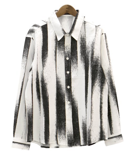 LUXSTYLE（ラグスタイル）の「梨地クレープ総柄プリント長袖シャツ（シャツ/ブラウス・メンズ・ホワイト/ブラック・L/M/XL）」の15枚目の写真