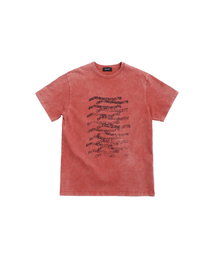 999HUMANITY（999ヒューマニティ）の「ヒューマンウェーブ ハーフTシャツ (レッド)（Tシャツ/カットソー）」