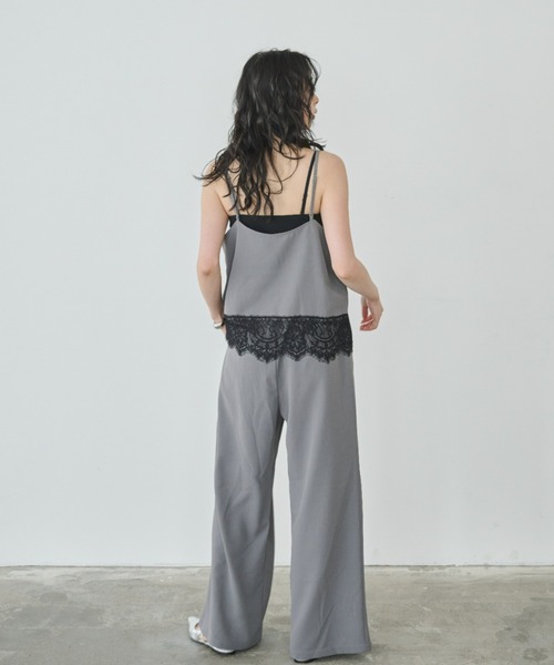 Anclear oui（アンクリアウィ）の「裾レースキャミ×イージータックパンツ（セットアップ・レディース・Black/Beige/LT.Gray・F）」の10枚目の写真