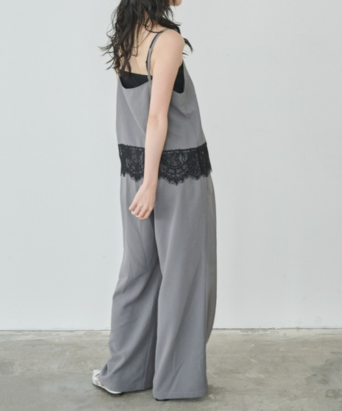 Anclear oui（アンクリアウィ）の「裾レースキャミ×イージータックパンツ（セットアップ・レディース・Black/Beige/LT.Gray・F）」の11枚目の写真