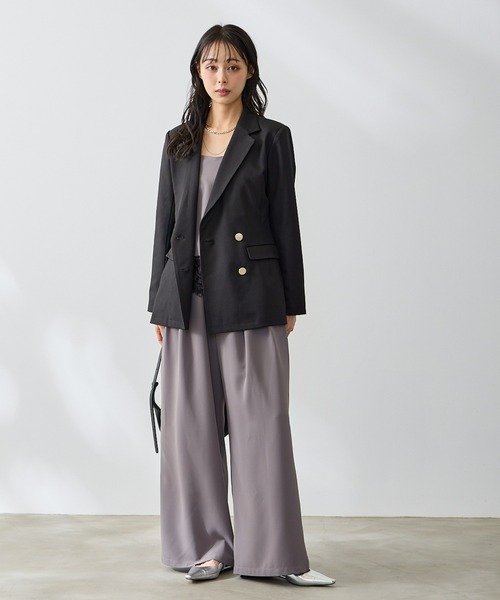 Anclear oui（アンクリアウィ）の「裾レースキャミ×イージータックパンツ（セットアップ・レディース・Black/Beige/LT.Gray・F）」の16枚目の写真