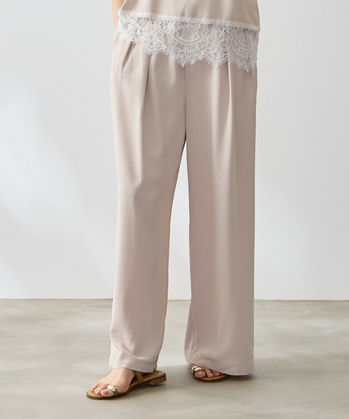 Anclear oui（アンクリアウィ）の「裾レースキャミ×イージータックパンツ（セットアップ・レディース・Black/Beige/LT.Gray・F）」の22枚目の写真