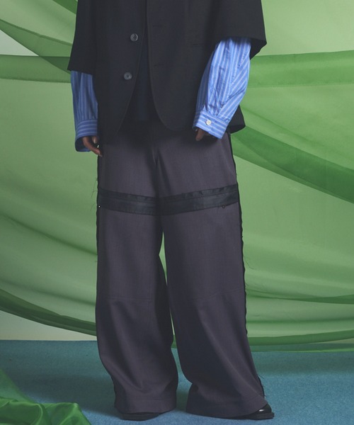 MAISON SPECIAL(メゾンスペシャル)の「《UNISEX》Inside Out Prime-Wide Zip Flight Trousers/インサイドアウトプライムワイドZIPフライトスラックス【MAISON SPECIAL/メゾンスペシャル】(その他パンツ・メンズ・チャコールグレー/ブラック/ピンク・2/1/0)」の2枚目の写真