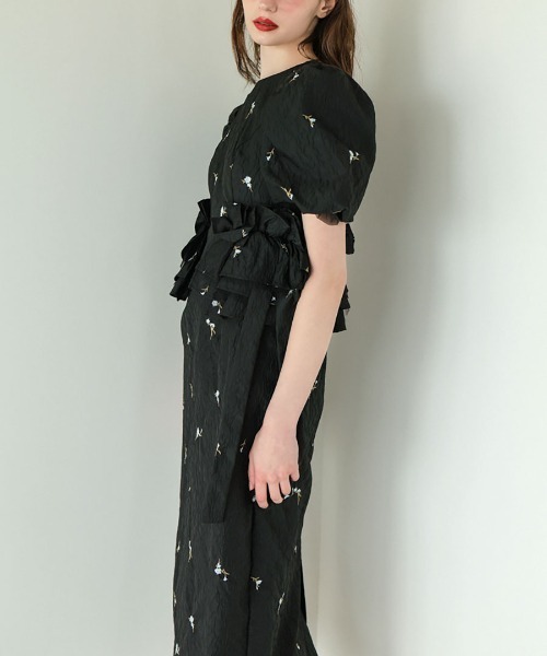 DONOBAN（ドノバン）の「【ANDRESD】blossom frill dress 結婚式 パーティードレス オケージョンドレス お呼ばれ 二次会 成人式 同窓会（ドレス・レディース・ブラック/ネイビー/ベージュ/ライトブルー/ブラウン・M/S/L）」の7枚目の写真