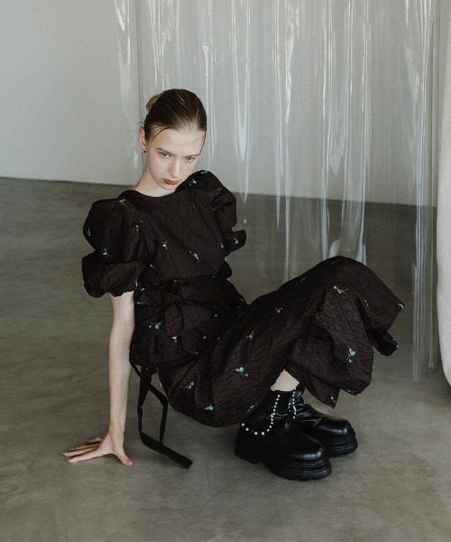 DONOBAN（ドノバン）の「【ANDRESD】blossom frill dress 結婚式 パーティードレス オケージョンドレス お呼ばれ 二次会 成人式 同窓会（ドレス・レディース・ブラック/ネイビー/ベージュ/ライトブルー/ブラウン・M/S/L）」の15枚目の写真