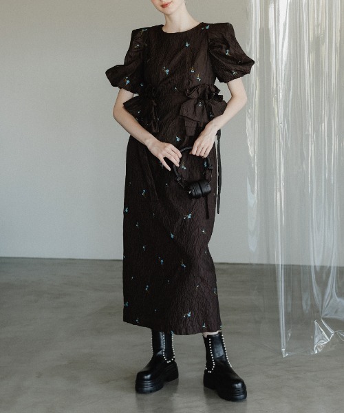 DONOBAN（ドノバン）の「【ANDRESD】blossom frill dress 結婚式 パーティードレス オケージョンドレス お呼ばれ 二次会 成人式 同窓会（ドレス・レディース・ブラック/ネイビー/ベージュ/ライトブルー/ブラウン・M/S/L）」の20枚目の写真
