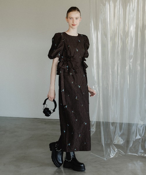 DONOBAN（ドノバン）の「【ANDRESD】blossom frill dress 結婚式 パーティードレス オケージョンドレス お呼ばれ 二次会 成人式 同窓会（ドレス・レディース・ブラック/ネイビー/ベージュ/ライトブルー/ブラウン・M/S/L）」の21枚目の写真