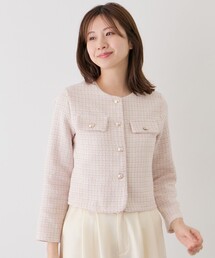ノーカラージャケット（ピンク/桃色系）ファッション通販 - ZOZOTOWN