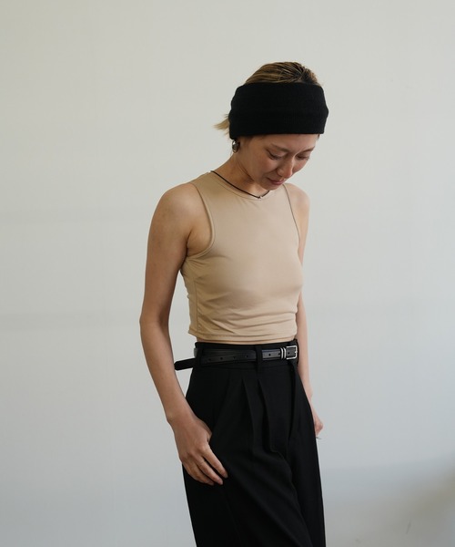 Kotoe(コトエ)の「クロップド ミニタンクトップ(タンクトップ・レディース・ホワイト/ネイビー/ベージュ/ダークグレー/ブラック・FREE)」の12枚目の写真