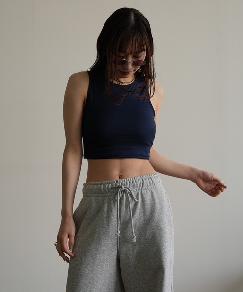 Kotoe(コトエ)の「クロップド ミニタンクトップ(タンクトップ・レディース・ホワイト/ネイビー/ベージュ/ダークグレー/ブラック・FREE)」の10枚目の写真