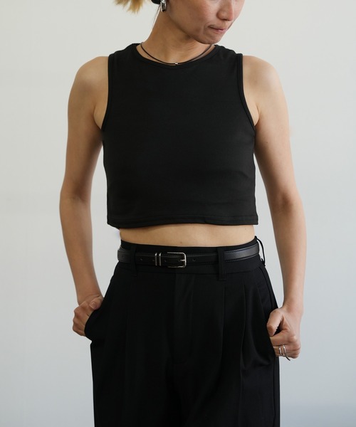 Kotoe(コトエ)の「クロップド ミニタンクトップ(タンクトップ・レディース・ホワイト/ネイビー/ベージュ/ダークグレー/ブラック・FREE)」の21枚目の写真