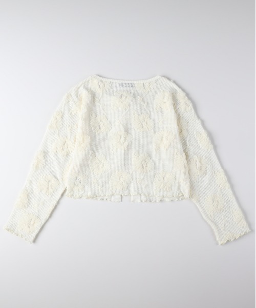 BACK NUMBER（バックナンバー）の「BACK NUMBER(バックナンバー)シアー刺繍カーディガン（カーディガン/ボレロ・レディース・キナリ/ブラック・L/M）」の9枚目の写真
