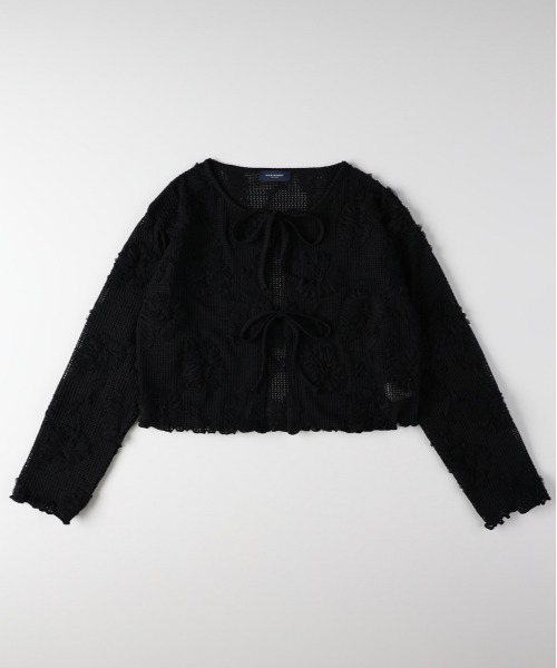 BACK NUMBER（バックナンバー）の「BACK NUMBER(バックナンバー)シアー刺繍カーディガン（カーディガン/ボレロ・レディース・キナリ/ブラック・L/M）」の16枚目の写真
