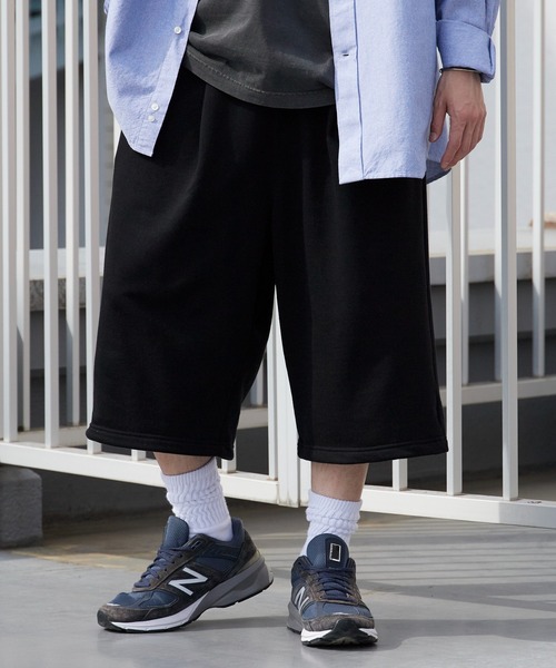 ROOPTOKYO(ループトウキョウ)の「タック入りスウェットショーツ ルーズ ハーフパンツ ショートパンツ 2026年 夏 夏服(スウェットパンツ・メンズ・ブラック/グレー・M/L)」の13枚目の写真