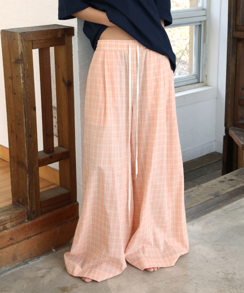 LANGER（ランガー）の「[PLC] turkin check easy pants_3Colors（その他パンツ・レディース・ピンク/オレンジ/パープル・FREE）」の5枚目の写真