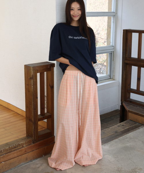 LANGER（ランガー）の「[PLC] turkin check easy pants_3Colors（その他パンツ・レディース・ピンク/オレンジ/パープル・FREE）」の6枚目の写真