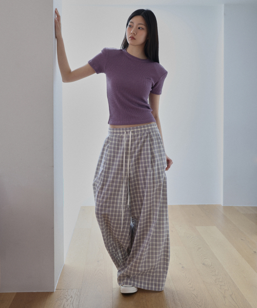 LANGER（ランガー）の「[PLC] turkin check easy pants_3Colors（その他パンツ・レディース・ピンク/オレンジ/パープル・FREE）」の7枚目の写真