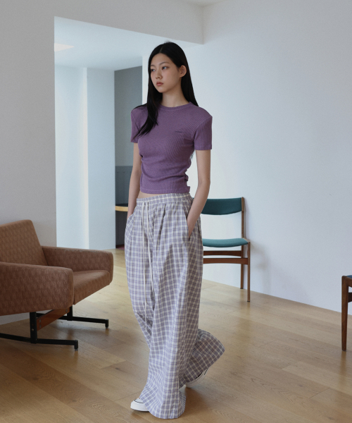 LANGER（ランガー）の「[PLC] turkin check easy pants_3Colors（その他パンツ・レディース・ピンク/オレンジ/パープル・FREE）」の8枚目の写真