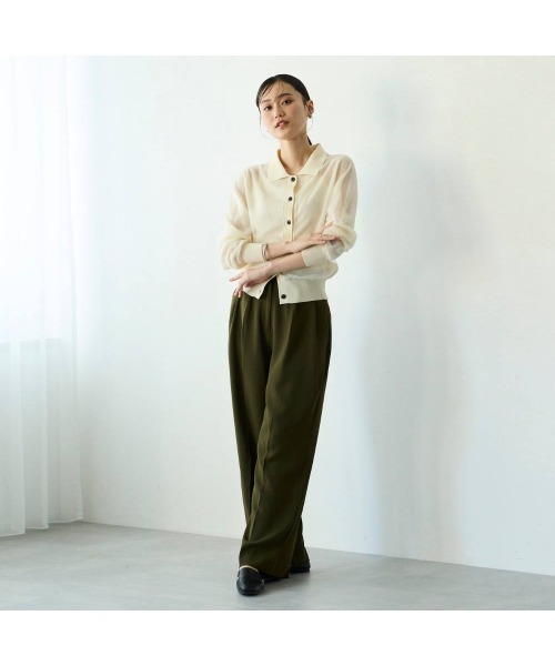 COMMON+HAUS(コモンハウス)の「タックワイドレッグパンツ(スラックス・レディース・ブラウン/オリーブ/ブラック・S/M/L)」の5枚目の写真