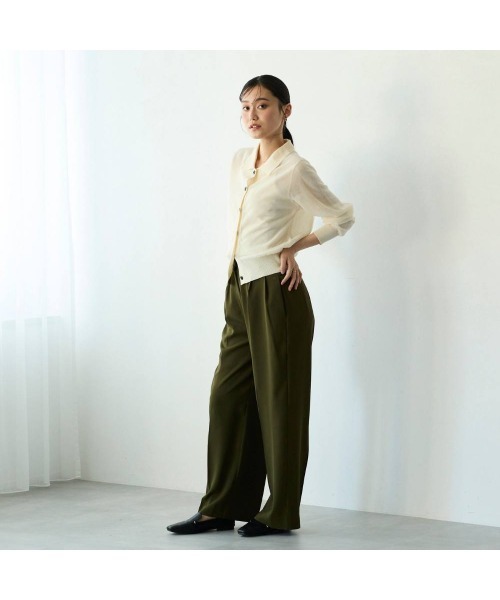 COMMON+HAUS(コモンハウス)の「タックワイドレッグパンツ(スラックス・レディース・ブラウン/オリーブ/ブラック・S/M/L)」の6枚目の写真