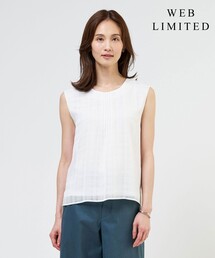 【WEB限定】シアーチェック ノースリーブ カットソー