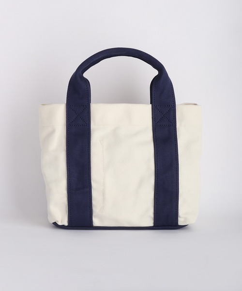 BEVERLY HILLS POLO CLUB(ビバリーヒルズポロクラブ)の「BEVERLY HILLS POLO CLUB / ビバリーヒルズポロクラブ キャンバス ミニトートバッグ 刺繍ロゴ マチあり ランチトート サブバッグ 仕切り付き コットンバッグ(トートバッグ・メンズ・ベージュ/ブラック/ホワイト×ブラウン/ホワイト×ブルー/ホワイト×ネイビー・FREE)」の22枚目の写真