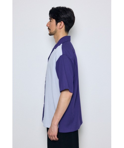 AZUL by moussy（アズールバイマウジー）の「ツートーン切替開襟半袖シャツ（シャツ/ブラウス・メンズ・ブラック系その他/イエロー系その他/ピンク系その他/ブルー系その他3・SMALL/MEDIUM/LARGE）」の19枚目の写真