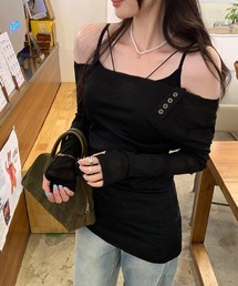 セミシアーワンショルダートップス