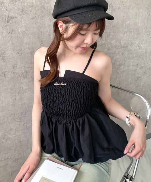 Mejoul(メジュール)の「【2026春夏新作】【2WAY】シャーリングバルーン切り替えキャミソール チューブトップ(キャミソール・レディース・ホワイト/ブラック/サックスブルー・F)」の14枚目の写真