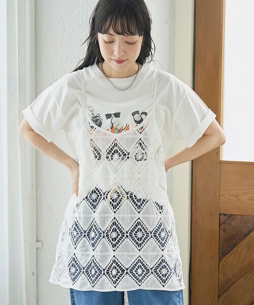2way刺繍レース キャミソールビスチェ（キャミソール）｜coen