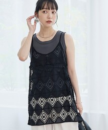 2way刺繍レース キャミソールビスチェ