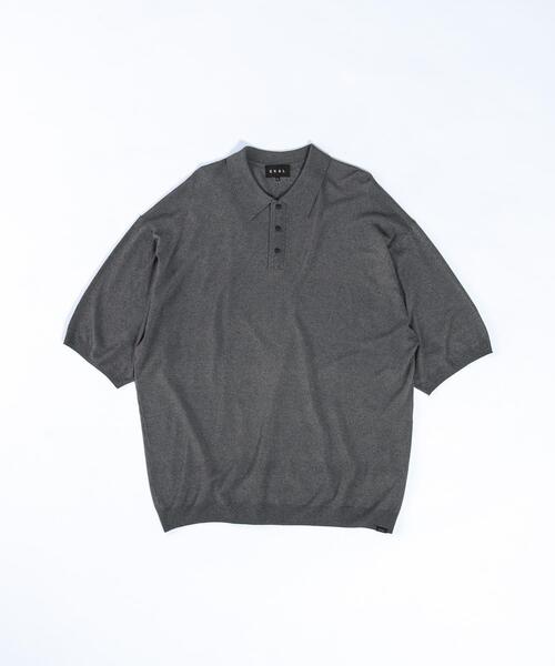 EKAL（エカル）の「ニットポロプルオーバー（ニット/セーター・メンズ・ブラック/グレー・LARGE/MEDIUM）」の2枚目の写真