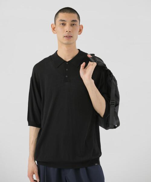EKAL（エカル）の「ニットポロプルオーバー（ニット/セーター・メンズ・ブラック/グレー・LARGE/MEDIUM）」の4枚目の写真
