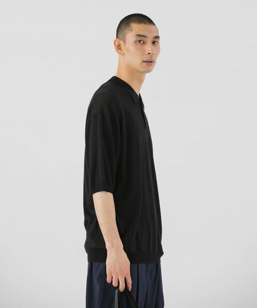 EKAL（エカル）の「ニットポロプルオーバー（ニット/セーター・メンズ・ブラック/グレー・LARGE/MEDIUM）」の5枚目の写真