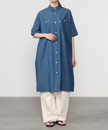 DANTON | 6ozコットンシャンブレー ワークシャツワンピース WOMEN