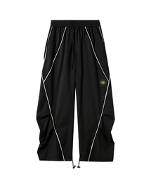 ABEEHUMS（アビハムズ）の「パイピングナイロンパラシュートパンツ ABH365-313 ブラック（スウェットパンツ）」