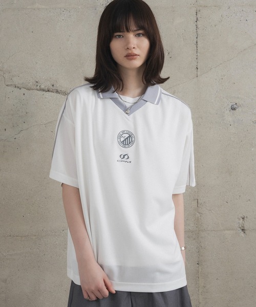 Confirm（コンファーム）の「フロントプリント サイドライン ユニフォーム半袖Tシャツ メンズ レディース（Tシャツ/カットソー・メンズ・ブラック/チャコールグレー/グレー/ホワイト・L/M）」の2枚目の写真