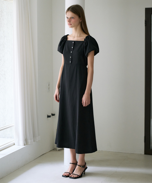 DEHEVE（デヘヴェ）の「Square Neck Puff Dress [Black]（ワンピース・レディース・ブラック・OS）」の9枚目の写真