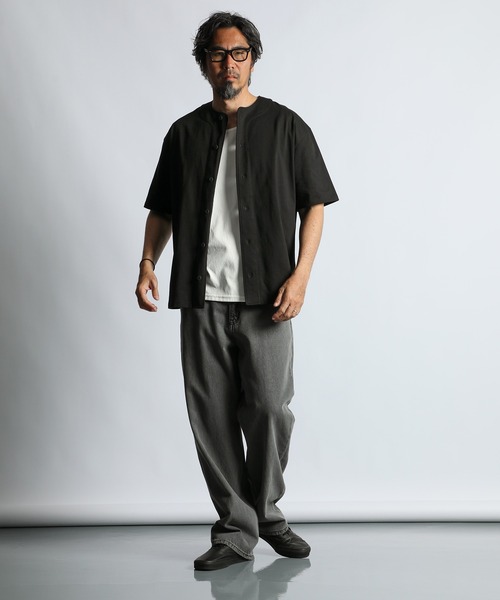 The DUFFER of ST.GEORGE(ザダファーオブセントジョージ)の「〔BLACK LABEL〕"A-PACK" BASEBALL TEE:度詰め天竺 ベースボールシャツ / レイヤード / 羽織り / アスレジャー / スポーツミックス(Tシャツ/カットソー・メンズ・ブラック/オリーブ・X-LARGE/LARGE/MEDIUM)」の15枚目の写真