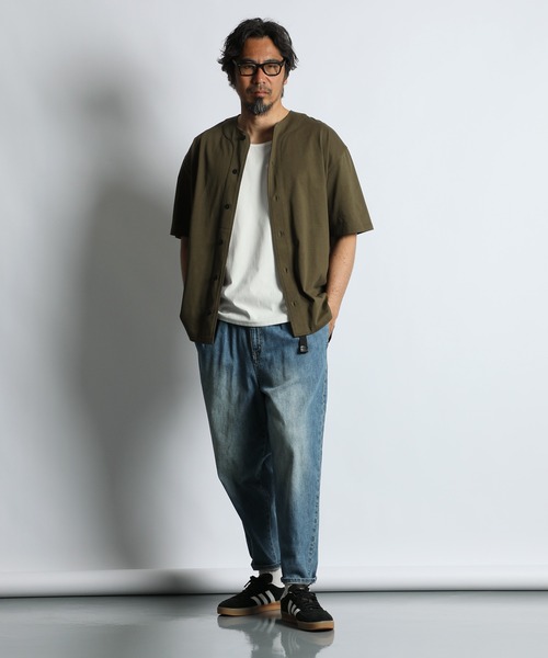 The DUFFER of ST.GEORGE(ザダファーオブセントジョージ)の「〔BLACK LABEL〕"A-PACK" BASEBALL TEE:度詰め天竺 ベースボールシャツ / レイヤード / 羽織り / アスレジャー / スポーツミックス(Tシャツ/カットソー・メンズ・ブラック/オリーブ・X-LARGE/LARGE/MEDIUM)」の9枚目の写真