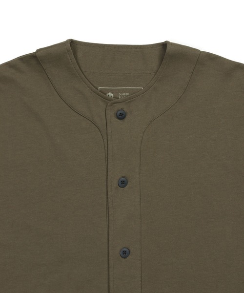 The DUFFER of ST.GEORGE(ザダファーオブセントジョージ)の「〔BLACK LABEL〕"A-PACK" BASEBALL TEE:度詰め天竺 ベースボールシャツ / レイヤード / 羽織り / アスレジャー / スポーツミックス(Tシャツ/カットソー・メンズ・ブラック/オリーブ・X-LARGE/LARGE/MEDIUM)」の4枚目の写真