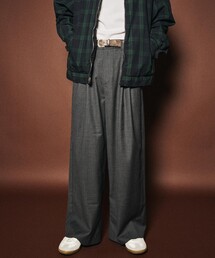 Wide straight wool slacks
