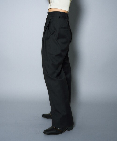 Subciety(サブサエティ)の「Wide straight wool slacks(スラックス・メンズ・グレー/ブラック・X-SMALL/SMALL/MEDIUM/LARGE/X-LARGE)」の14枚目の写真