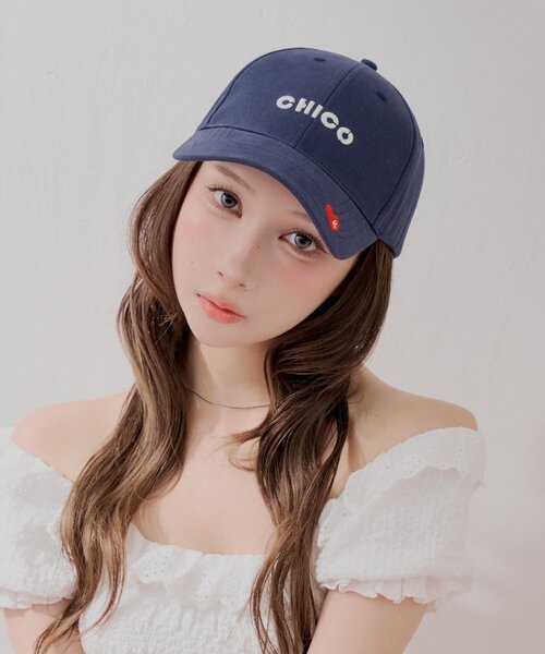 Chico(チコ)の「ワンポイントハート刺繍キャップ(ハット・レディース・アイボリー/ピンク/ネイビー・FREE)」の4枚目の写真