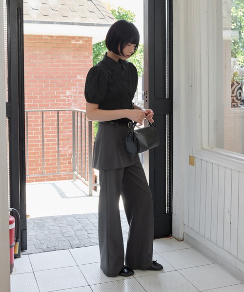 UNE MANSION（ユヌマンション）の「ラブリーパフスリーブスリットリボンクロップドショート丈ブラウス（シャツ/ブラウス・レディース・クリーム/アイボリー/ブラック・FREE）」の22枚目の写真